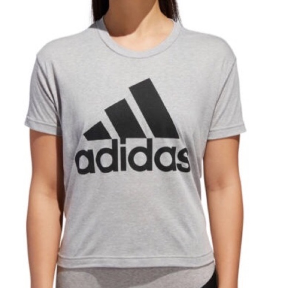 Adidas Grey black shirt crew neck t-shirt NWT